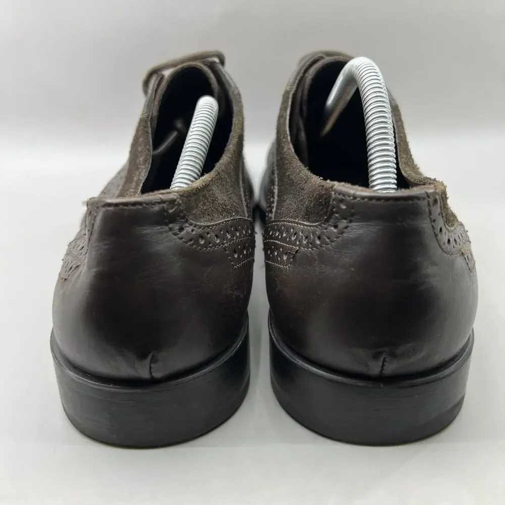 Jones Shoe Makers Handmade Dress Shoes Men Size 10.5 Brown Wingtip Brogue Oxford